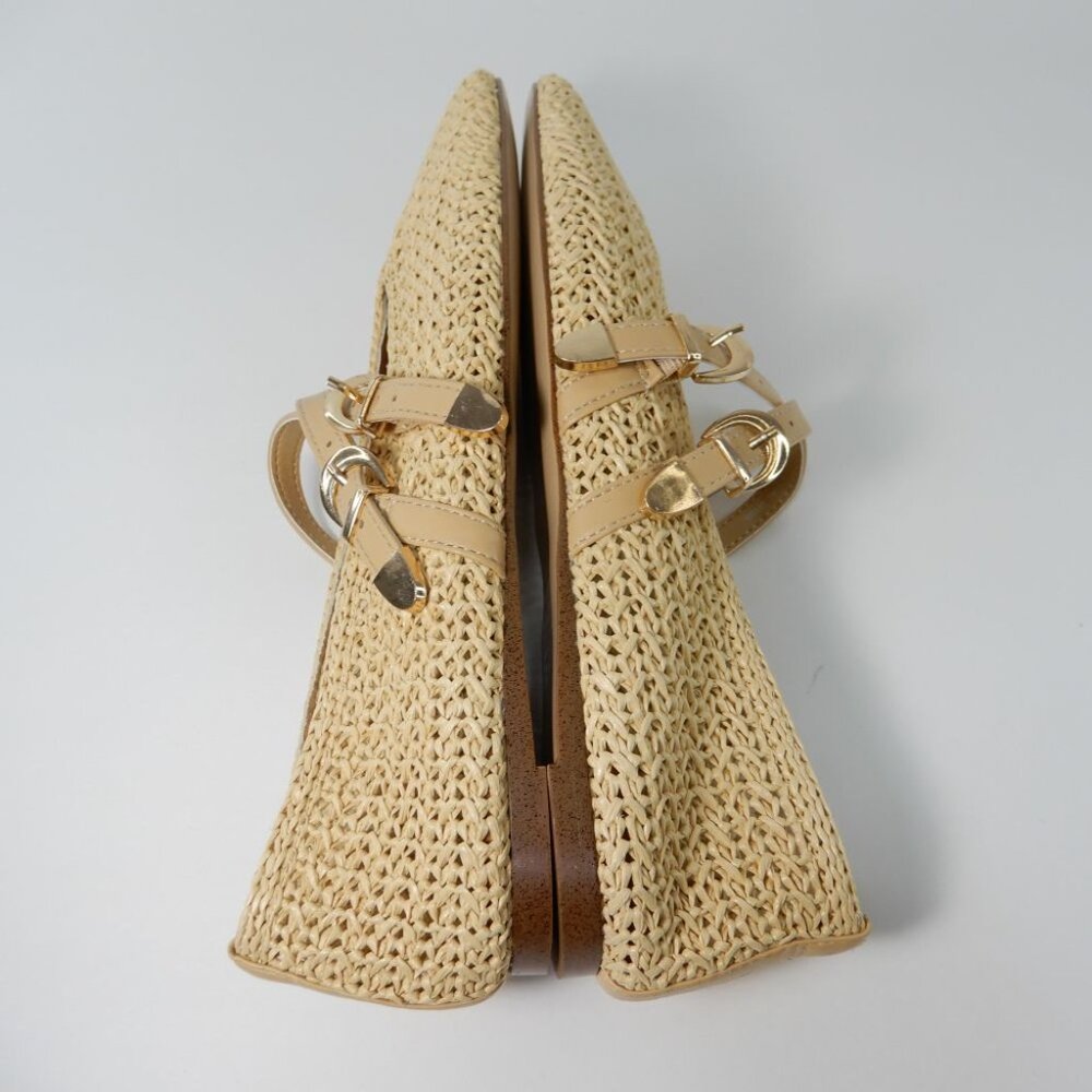 Steve Madden Laney Ballet Flats Mary Jane Size 7 Natural Woven NEW - Picture 10 of 12